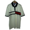 【中古】 TOMMY HILFIGER ポロシャツ 半袖 トップス ワンポイント 刺しゅう オーバーサイズ 古着