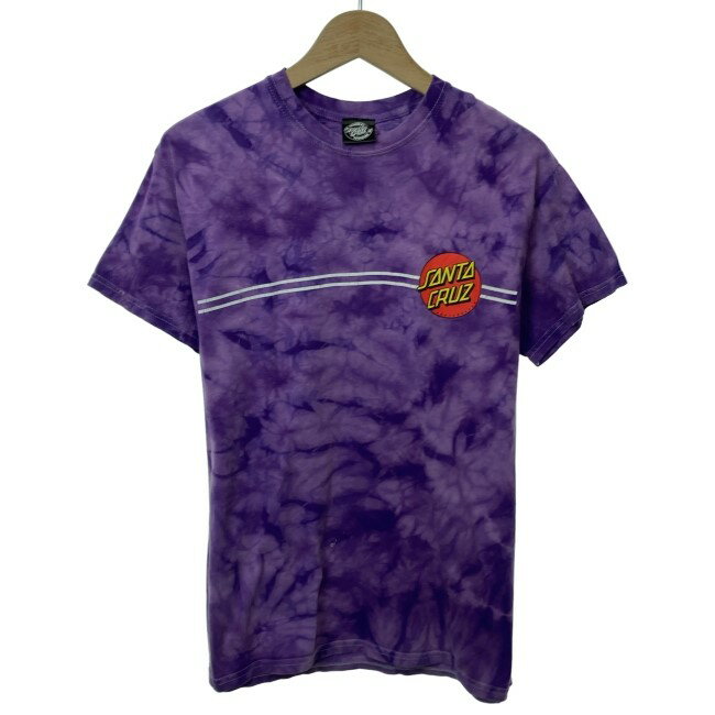 【中古】 SANTA CRUZ Tシャツ 半袖 トップス クルーネック タイダイ ロゴT ブランドロゴ プリント ストリート 古着