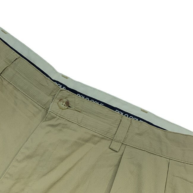 【中古】　POLO GOLF RALPH LAUREN　ハーフパンツ　短パン　ジップフライ　無地　ワンポイント　オーバーサイズ　古着