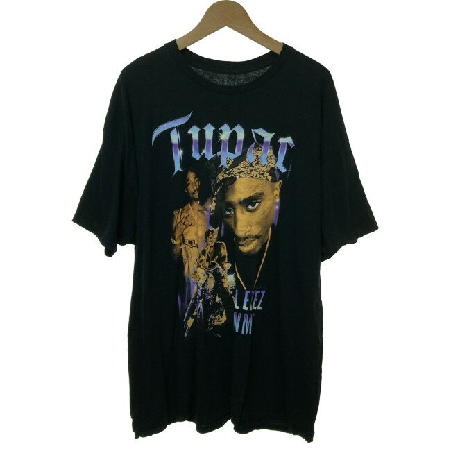 【中古】 2PAC アーティストT (c)2022 AMARU ENTERTAINMENT INC Tシャツ 半袖 トップス クルーネック プリント オーバーサイズ 古着