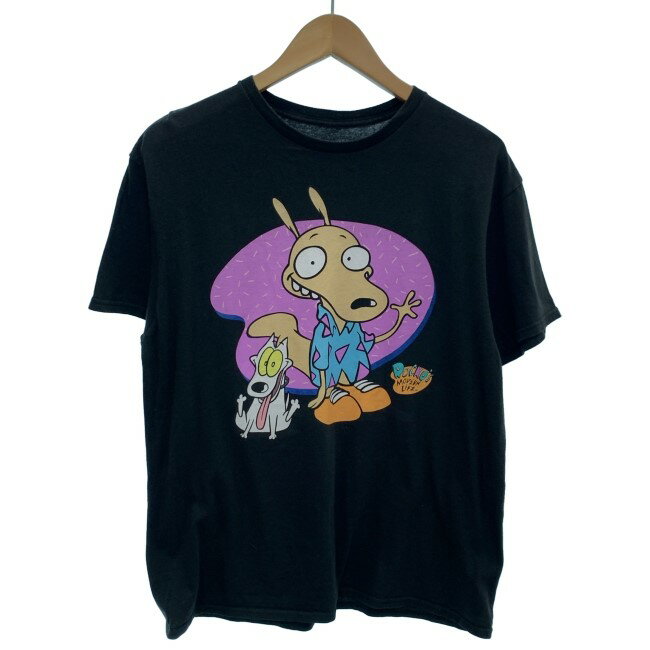 【中古】 Tシャツ 半袖 トップス クルーネック キャラクター プリント Rocko's Modern Life ロッコーのモダンライフ 古着