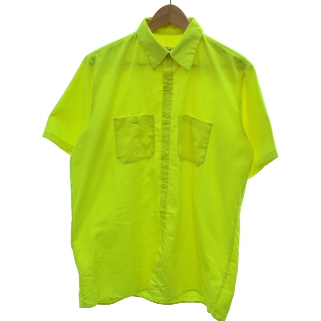 【中古】　RED KAP　ワークシャツ　プレーンシャツ　半袖　トップス　レギュラーカラー　胸ポケット　..