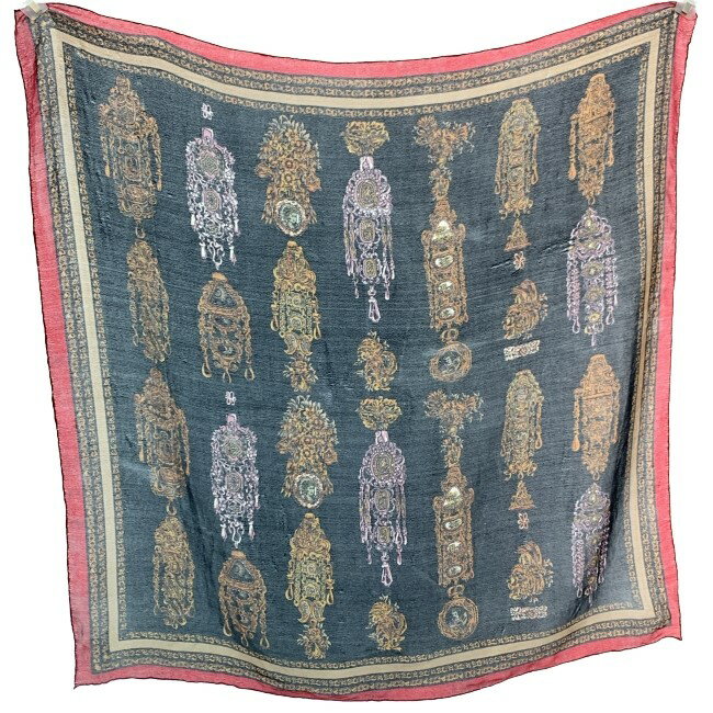 【中古】　スカーフ　総柄　服飾　グッズ　古着