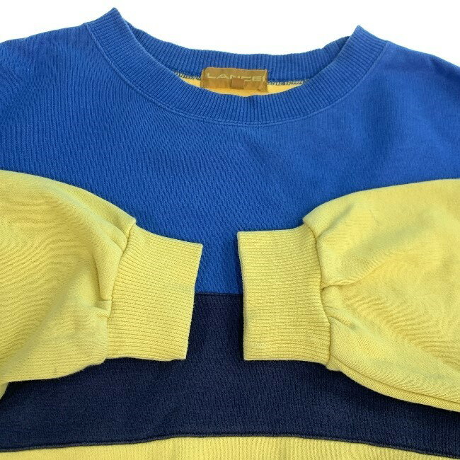 【中古】　LANCEL　スウェット　長袖　トレーナー　トップス　クルーネック　裏毛　ブランドロゴ　刺しゅう　古着