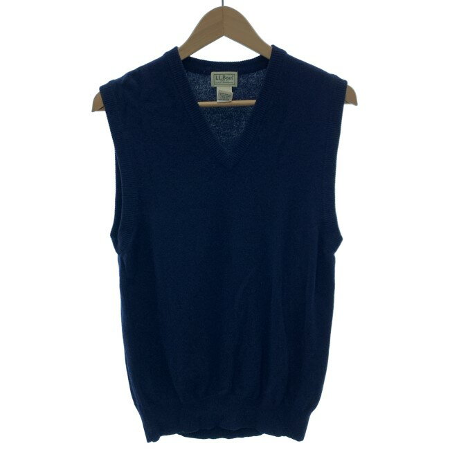 【中古】　L.L.Bean　ベスト　レイヤード　Vネック　無地　ハイゲージ　アウトドア　古着