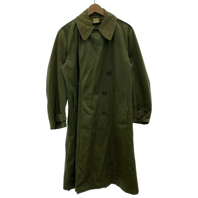 【中古】　グレートコート　オーバーコート　無地　エポーレット　アメリカ軍　古着