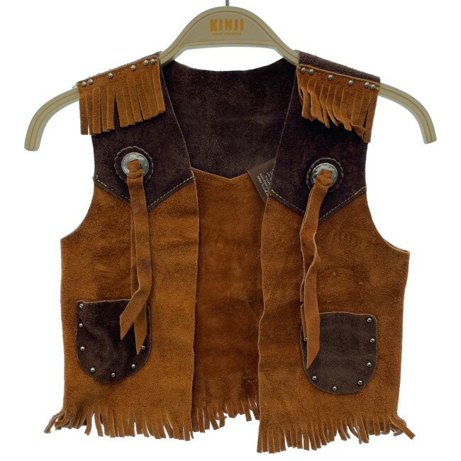 Jaks R. Craighead Co., Inc. レザーベスト レイヤード フリンジ スエード USA製 古着