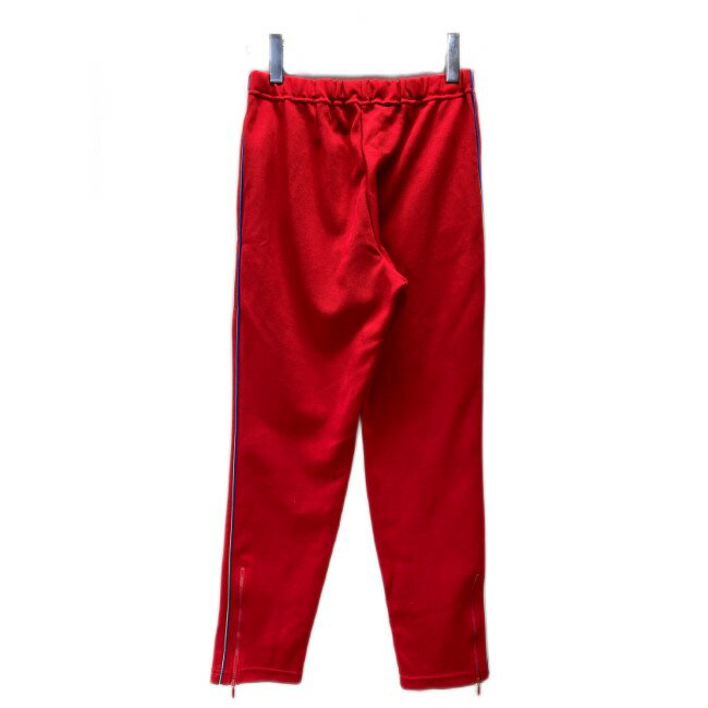 【中古】　DESCENTE　ジャージパンツ　トラックパンツ　The Gymnas　ウエストゴム　センタープレス　ジップポケット　サイドライン　裾ジップ　ブランドロゴ　日本製　古着