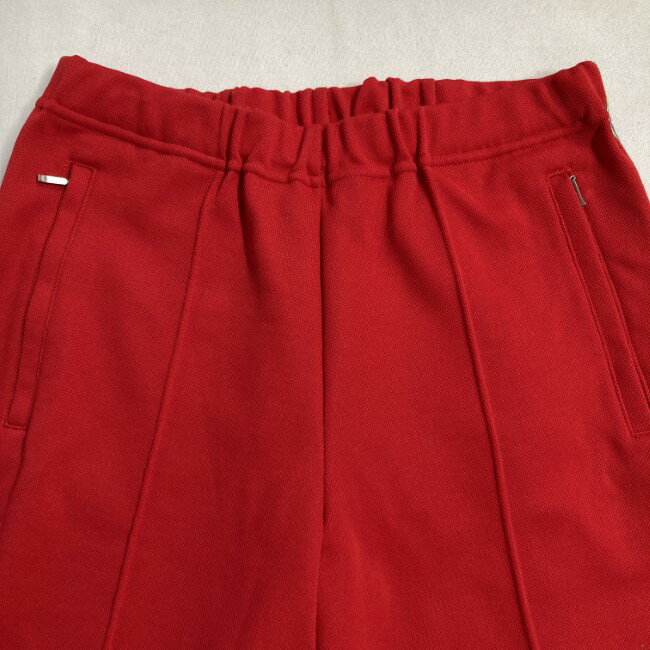 【中古】　DESCENTE　ジャージパンツ　トラックパンツ　The Gymnas　ウエストゴム　センタープレス　ジップポケット　サイドライン　裾ジップ　ブランドロゴ　日本製　古着