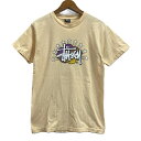 STUSSY　Tシャツ　半袖　カットソー　トップス　クルーネック　コットン　プリント　ショーンフォントロゴ　ベーシックロゴ　フロントプリント　ストリート　古着