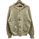 【中古】 Eddie Bauer カーディガンセーター 80s-90s vintage 80年代-90年代 黒タグ ウール 無地 混色 ラグラン エルボーパッチ TALONジップ オーバーサイズ 古着