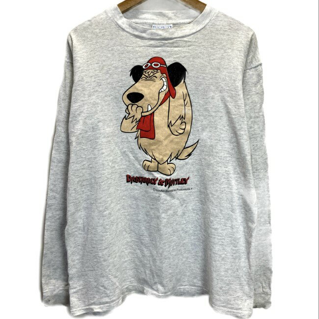 【中古】 United Sports ロンT 長袖 カットソー トップス クルーネック キャラクター ケンケン スカイキッドブラック魔王 Dastardly and Muttley (C)HANNA-BERBERA Productions.lr USA製 古着