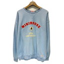 MIKI HOUSE MEN'S スウェット 長袖 トレーナー トップス ラウンドネック 裏毛 Vガゼット フロントデザイン ブランドロゴ ワッペン プリント ...
