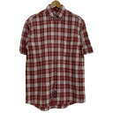 【中古】 Timberland チェックシャツ 半袖 シャツ トップス ボタンダウン 胸ポケット ワンポイント ブランドロゴ 刺しゅう ストリート 古着
