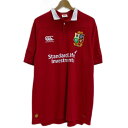 【中古】 CANTERBURY ラガーシャツ 半袖 シャツ トップス ハーフボタン ワンカラー ブランドロゴ 刺しゅう ワッペン 古着