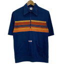 【中古】 Lightning BOLT ポロシャツ 70's vintage 半袖 シャツ トップス ハーフジップ プルオーバー TALONジップ カンガルーポケット 古着