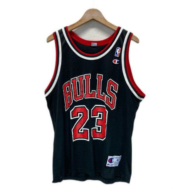 【中古】 Champion ゲームシャツ タンクトップ ノースリーブ バスケ NBA BULLS 23 JORDAN 23 ユニフォーム 両面プリント アメカジ...
