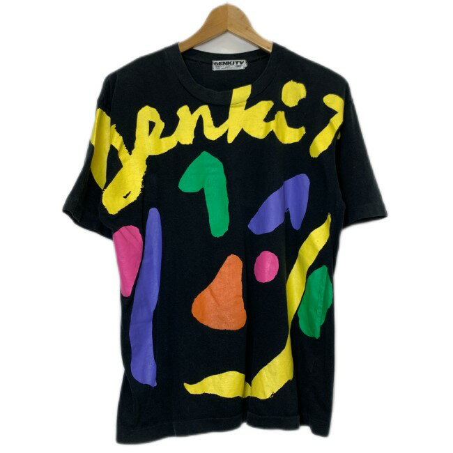 楽天KINJIusedclothing【中古】　GENKI TV　Tシャツ　90s vintage　90年代　半袖　カットソー　トップス　クルーネック　天才たけしの元気が出るテレビ　イラスト　（C）NTV　プリント　日本製　古着