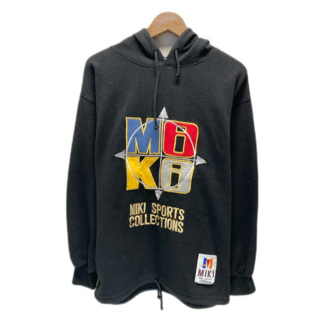 【中古】　MIKI SPORTS　パーカー　プルオーバー　フーディ　トップス　裏毛　ブランドロゴ　刺しゅう　韓国製　古着