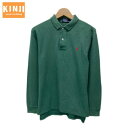 【中古】 POLO by RALPH LAUREN ポロシャツ 長袖 シャツ トップス ハーフボタン 無地 ワンポイント ブランドロゴ スモールポニー 刺しゅう 古着