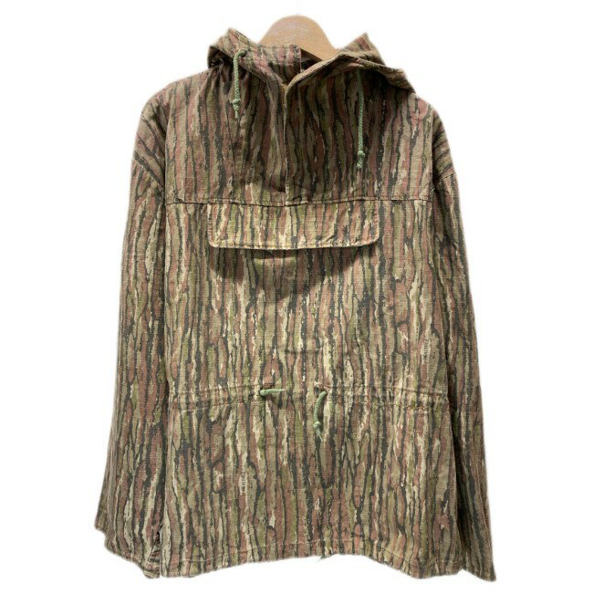 【中古】 ミリタリージャケット フィールドパーカー アウター フード 総柄 迷彩 カモフラ REAL TREE 古着
