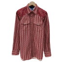 TOMMY HILFIGER 柄シャツ 長袖 シャツ トップス 総柄 ペイズリー ボタニカル スナップボタン 胸ポケット 古着(4)