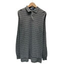 【中古】 POLO by RALPH LAUREN ポロシャツ 長袖 シャツ トップス ハーフボタン ボーダー ワンポイント ブランドロゴ スモールポニー 古着