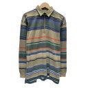 【中古】 L.L.Bean ポロシャツ 長袖 シャツ トップス ハーフジップ プルオーバー ボーダー アウトドア 古着