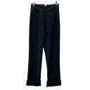 【中古】 YOHJI YAMAMOTO NOIR スラックス ポリパンツ ボトムス ハイウエスト 無地 ジップフライ 裾ロールアップ エレガンス 日本製 ドメスティック 古着