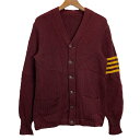 【中古】 NELSON KNITTING MILLS カーディガンセーター 60's vintage 長袖 ニット Vネック フルボタン 無地 カレッジ風 古着