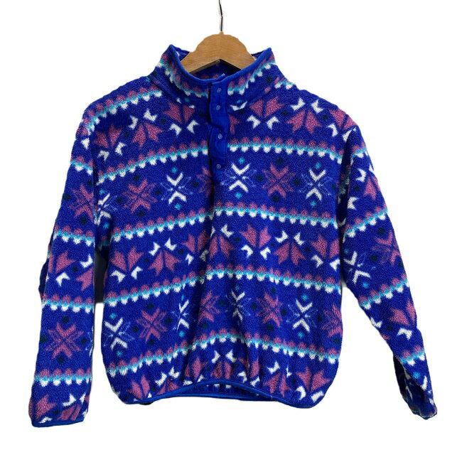【中古】　L.L.Bean　フリース　ジャケット　ハーフボタン　ハイネック　プルオーバー　スナップボタン..
