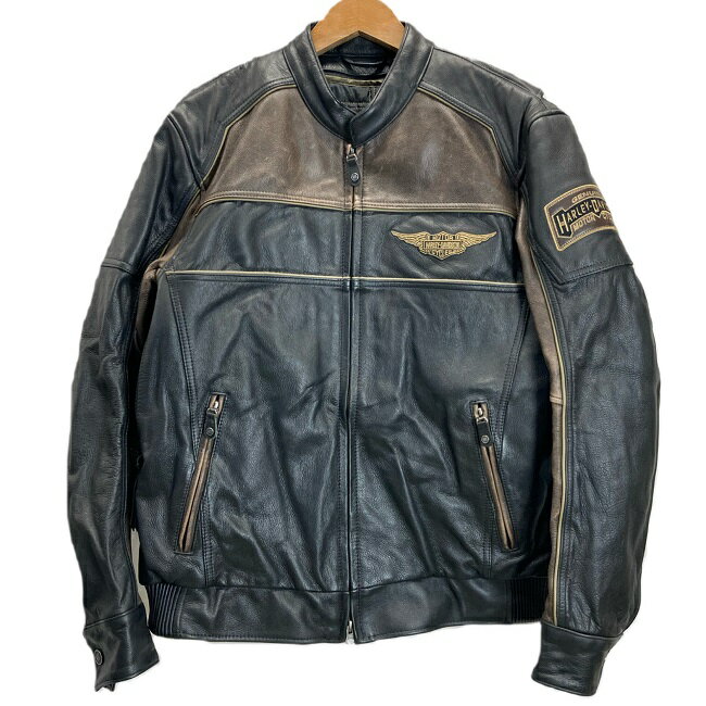 HARLEY-DAVIDSON レザージャケット アウター ワンポイント ブランドロゴ ライナー取り外し可 アメカジ 古着