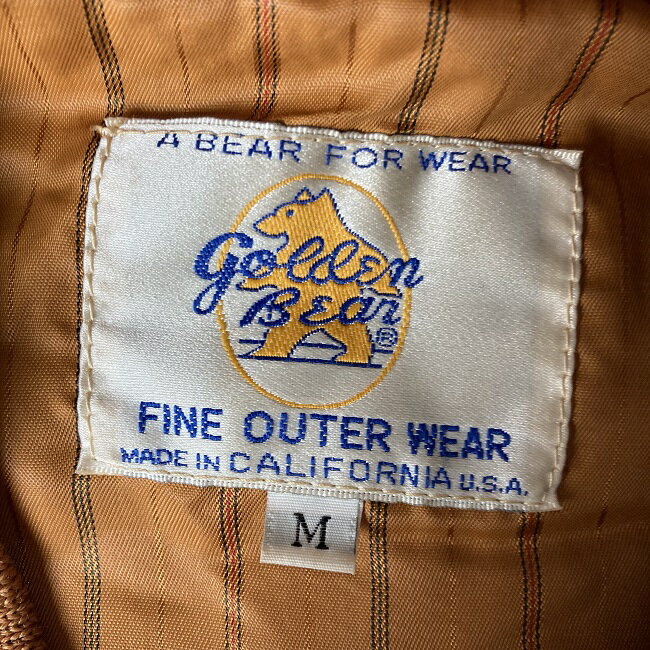 【中古】　Golden Bear　ジャケット　70’svintage　ブルゾン　アウター　白タグ　無地　フロントポケット　古着