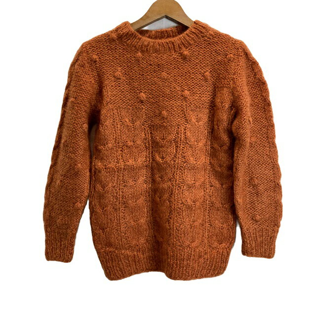 【中古】 Lilmal セーター 長袖 ニット トップス クルーネック 無地 3D 立体 水玉 アンティーク 古着