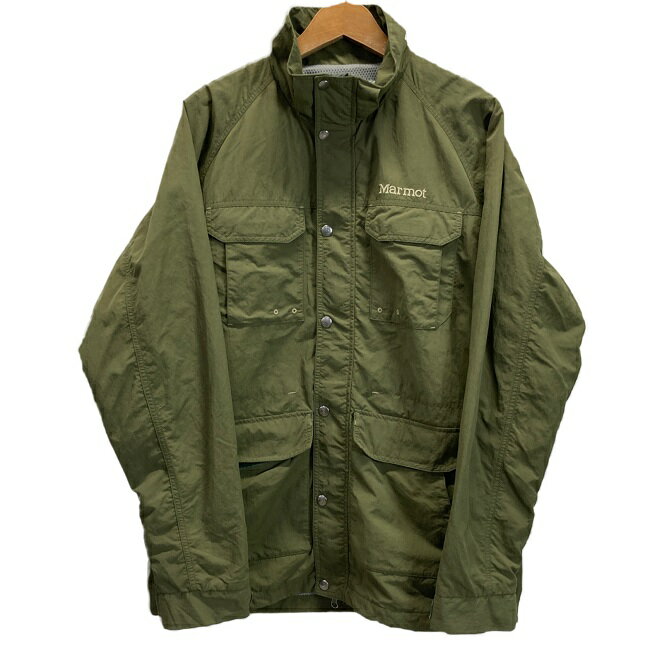 【中古】　Marmot　ナイロンジャンパー　マウンテン　アノラック　ジップアップ　ダブルジップ　ラグラン　マルチポケット　オーバーサイズ　MJJ-F2015　アウトドア　古着