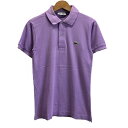 【中古】 LACOSTE ポロシャツ 半袖 シャツ トップス コットン 無地 ワンポイントロゴ ブランドロゴ クロコダイル ワッペン NO.L-1212 古着