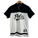 【中古】 POLO RALPH LAUREN ポロシャツ 半袖 シャツ トップス コットン バイカラー ビックロゴ ブランドロゴ ワッペン アイビーファッション 古着