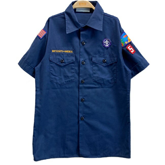 【中古】　BOY SCOUTS OF AMERICA　ボーイスカウトシャツ　半袖シャツ　レギュラーカラー　ポリエステ..