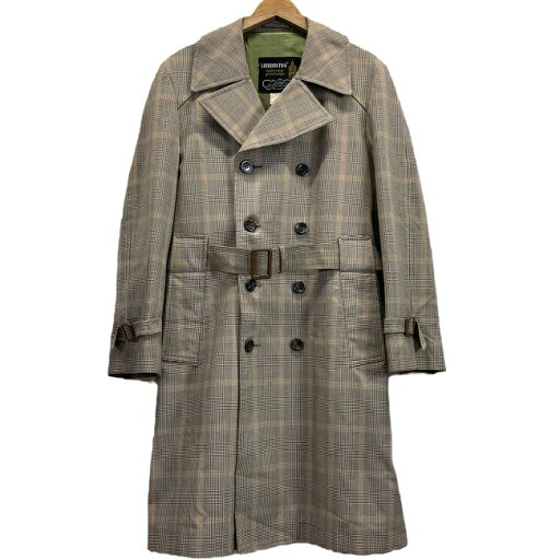 LonDon FOG トレンチコート コート ロングコート アウター ポリエステル オープンカラー ダブルボタン チェック柄 総柄 古着 LonDon FOG トレンチコート コート ロングコート アウター ポリエステル オープンカラー ダブルボタン チェック柄 総柄 古着