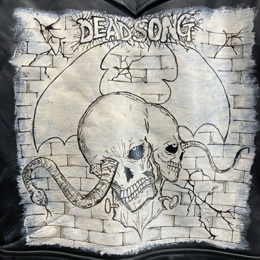 【中古】 ASHY ライダースジャケット レザージャケット アウター スタッド バックプリント モードロック パンクロック 古着