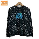 x-girl 長袖カットソー カットソー トップス クルーネック コットン プリント ペンキ 総柄 05193128 ストリート 古着(4)
