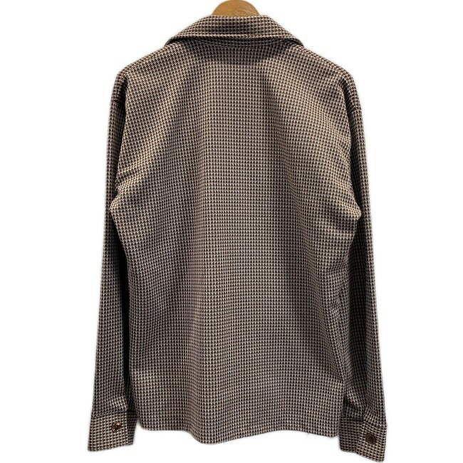 【中古】　CAMPUS KNIT SHIRT　ジャケット　70's vintage　アウター　オープンカラー　ポリエステル　総柄　千鳥格子　USA製　古着