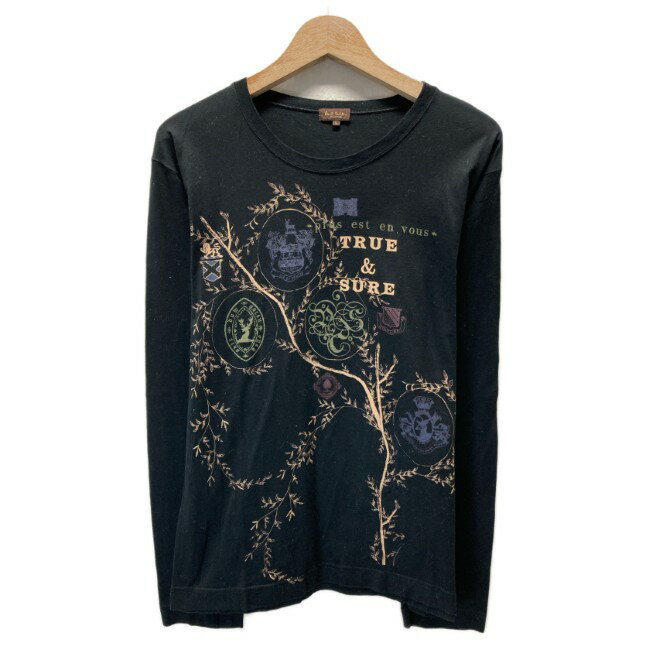 【中古】 Paul Smith ロンT 長袖 カットソー トップス クルーネック プリント TRUE&SURE エンブレム 日本製 古着