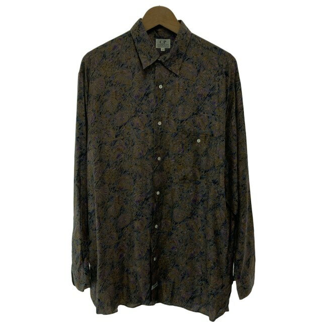 【中古】 C.P. COMPANY 柄シャツ 長袖 シャツ トップス レギュラーカラー 胸ポケット 花柄 日本製 古着