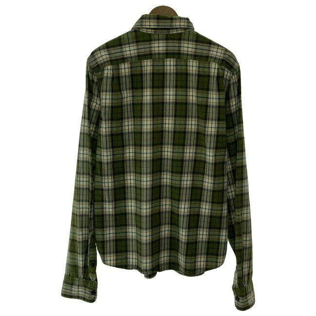 【中古】　Abercrombie&Fitch　チェックシャツ　長袖　シャツ　トップス　レギュラーカラー　胸ポケット　オーバーサイズ　アメカジ　古着