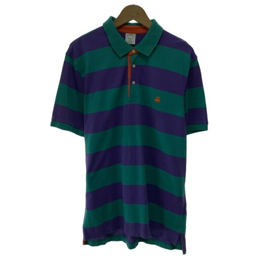 【中古】 Brooks Brothers ポロシャツ 半袖 シャツ トップス ハーフボタン ボーダー ワンポイント ブランドロゴ 刺しゅう 古着 【中古】 Brooks Brothers ポロシャツ 半袖 シャツ トップス ハーフボタン ボーダー ワンポイント ブランドロゴ 刺しゅう 古着
