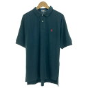 【中古】 POLO by RALPH LAUREN ポロシャツ 半袖 シャツ トップス ハーフボタン 無地 ワンポイント ブランドロゴ スモールポニー 刺しゅう オーバーサイズ 古着