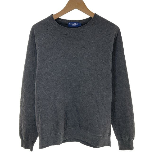 【中古】　Gymphlex　スウェット　長袖　トレーナー　無地　キルティング　日本　古着