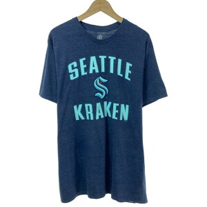 【中古】 NHL Tシャツ (c)NHL 半袖 トップス クルーネック シアトル・クラーケン フットボール プリント オーバーサイズ 古着