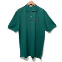 LUCKY STRIKE ポロシャツ 半袖 シャツ ハーフボタン コットン 無地 ワンポイント ブランドロゴ ワッペン 古着(4)